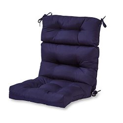 Greendale Home Fashions Outdoor High Back Chair Cushion, Navy