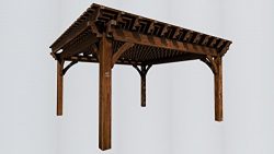 SHADESCAPE – 18×18 Pergola – 8,000 Series Heavy Timber Kit – 8×8 Pos ...