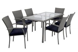 Cosco 88597GBLE Outdoor Living Patio Dining Set, Gray