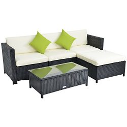 Outime Replacment Cushion Covers Only for Outdoor Rattan Wicker Sofa(5 Piece,Beige)