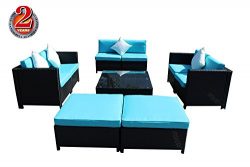 Outdoor Rattan Wicker Sofa Set Garden Patio Furniture Cushioned Sectional Conversation Sets-Easy ...