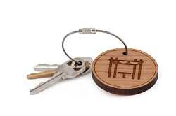 Pergola Keychain, Wood Twist Cable Keychain – Small