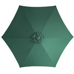 Le Papillon 9 Ft 6 Ribs Patio Umbrella Replacement Top Cover, Green