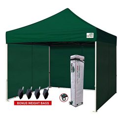 Eurmax 10’x10′ Ez Pop-up Canopy Tent Commercial Instant Tent with 4 Removable Zipper ...