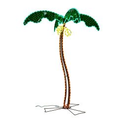 Green LongLife 8080121 5′ Coconut Palm Tree with Green Leaves Decorative LED Rope Light 120v