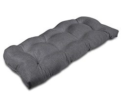 Stratford Home Eco Friendly Indoor/Outdoor Bench Cushion, Sunbrella Canvas Fabric (Charcoal)  ...