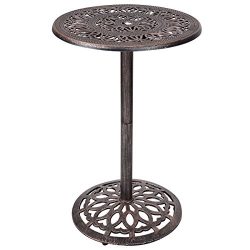 Aluminum Round Bar Table Bar Height Outdoor Patio Pub Bistro Furniture