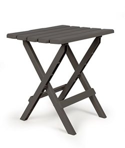 Camco 51885 Large Quick Folding Adirondack Side Table – Charcoal