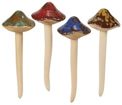 Ceramic Mushroom Décor – 4-Piece Fairy Garden Mushrooms Lawn Ornaments for Outdoor Backyar ...