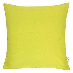 Homey Cozy Outdoor Throw Pillow Cover, Classic Solid Lime Green Large Pillow Cushion Water/UV Fa ...