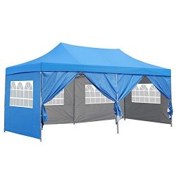 10×20 Ft Pop up Canopy Party Wedding Gazebo Tent Shelter with Removable Side Walls Blue