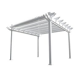 Weatherables Largo 12 ft. x 12 ft. White Double Beam Vinyl Pergola