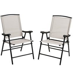 Marble Field Foldable Fabric Outdoor/ Indoor Sling Chair, Portable Patio Balcony Leisure Dining  ...