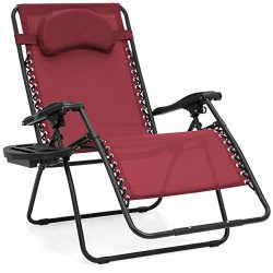 Best Choice Products Oversized Zero Gravity Outdoor Reclining Lounge Patio Chairs w/ Cup Holder  ...