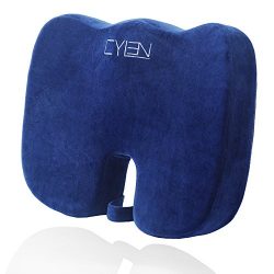 CYLEN Home-Memory Foam Bamboo Charcoal Infused Ventilated Orthopedic Seat Cushion For Car And Of ...