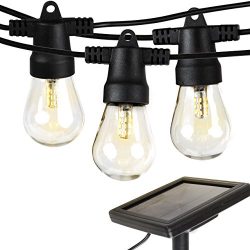 Brightech Ambience Pro Solar Powered LED String Lights – 1 Watt S14 Vintage Edison Style B ...