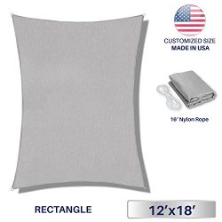 Windscreen4less Sun Shade Sail for Outdoor Patio Backyard UV Block Awning with Steel D-rings 12f ...