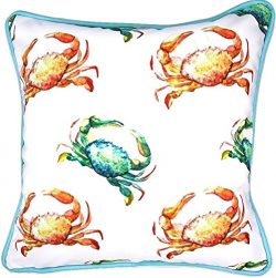 Sea By Day UV / Water Resistant Premium Outdoor Pillows Cushions for Patio Furniture (Crab Crossing)