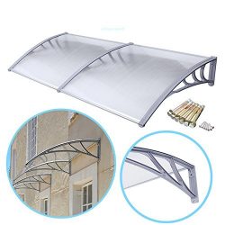ZENY 40″x 80″ Window Awning DIY Overhead Door Canopy Decorator Patio Cover, Clear (#1)