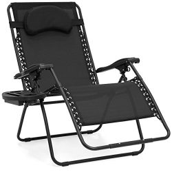 Best Choice Products Oversized Zero Gravity Outdoor Reclining Lounge Patio Chairs w/ Cup Holder  ...