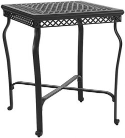 Crosley Furniture Portofino Outdoor Aluminum Bar-Height Bistro Table – Black