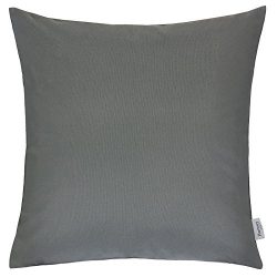 Homey Cozy Outdoor Throw Pillow Cover, Classic Solid Dark Gray Large Pillow Cushion Water/UV Fad ...