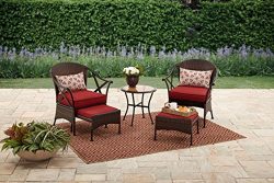 Skylar Glen 5-Piece Small Space Solution Outdoor Leisure Set, Red:
