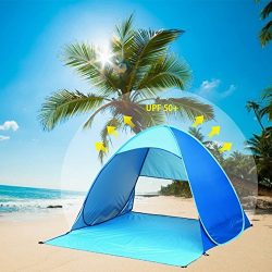 AI&GO Summer Beach Tent, Sun Shelter Pop Up Tent, Portable Beach Tent for Outdoors Garden Fi ...