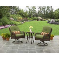 Better Homes and Gardens Azalea Ridge 3 Piece Outdoor Bistro Set, Seats 2 – Green