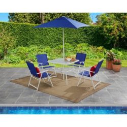 Mainstays Albany Lane 6-Piece Folding Seating Set (Blue)