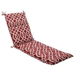 Pillow Perfect Indoor/Outdoor New Geo Chaise Lounge Cushion, Red