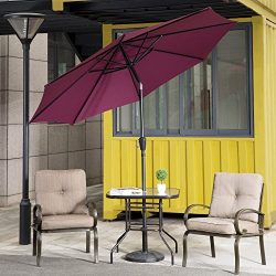 Cloud Mountain 4 Piece Patio Bistro Set Outdoor Patio Umbrella Patio Furniture Set Wrought Iron  ...