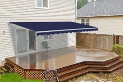 ALEKO AW8X6.5BLUE30 Retractable Patio Awning Sun Shade 8 x 6.5 Feet Blue