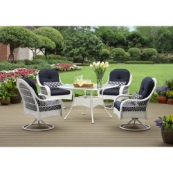 Better Homes and Gardens Azalea Ridge 5-Piece Patio Dining Set, Seats 4 – White