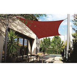 DOEWORKS Rectangle 10′ X 13′ Sun Shade Sail with Stainless Steel Hardware Kit, UV Bl ...