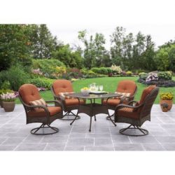 Better Homes and Gardens Azalea Ridge 5-Piece Patio Dining Set, Seats 4 – Burnt Orange