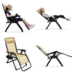 Zero Gravity Chair,2 Pack 330lbs Weight Capacity Patio Lounge Chair, Comfortable 35.4×25.6& ...