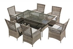 California Patio 7 Piece Wicker Dining Set