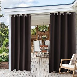 Window Treatments Outdoor Curtain Drapes – PONY DANCE All Season Waterproof Eyelet Top Rus ...