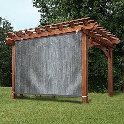 EZ2hang Outdoor Shade Cloth New Design Vertical Side Wall Panel for Patio/Pergola/Window 6x8ft Grey