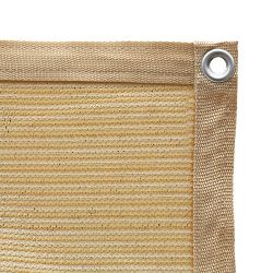 Shatex 90% Shade Fabric Sun Shade Cloth with Grommets for Pergola Cover Canopy 10’ x 22’, Wheat