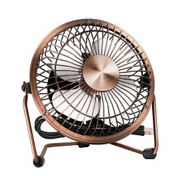 EasyAcc Mini USB Table Desktop Personal Fan (Metal Design,Antique Quiet Operation; 3.9 feet USB  ...