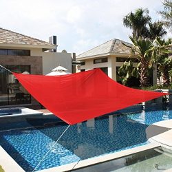18′ x18′ Deluxe Square Sun Shade Sail UV Top Outdoor Canopy Patio Lawn Red New