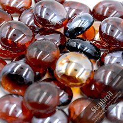 Stanbroil 10-Pound 1/2 Inch Fire Glass Drops for Fireplace Fire Pit, Amber Luster