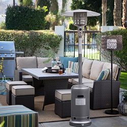 Silver Gray Garden Outdoor Patio Heater Propane Standing LP Gas Steel w/accessories New