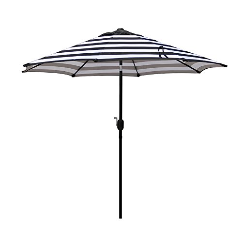 Blissun 9' Outdoor Aluminum Patio Umbrella, Market Striped Umbrella