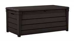 Keter Brightwood 120 Gallon Outdoor Resin Garden Patio Storage Furniture Deck Box