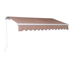 Outdoor Manual Retractable Awning Patio Deck Sunshade Sun Shelter Canopy ,6.5’×5’/8. ...