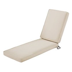 Classic Accessories Montlake Patio FadeSafe Chaise Lounge Cushion, Beige, 80″ Lx26″  ...