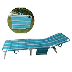 SPORT BEATS Beach Lounge Chair Aluminum Folding 4 Reclining Positions Chaise Lounge,Portable Fol ...